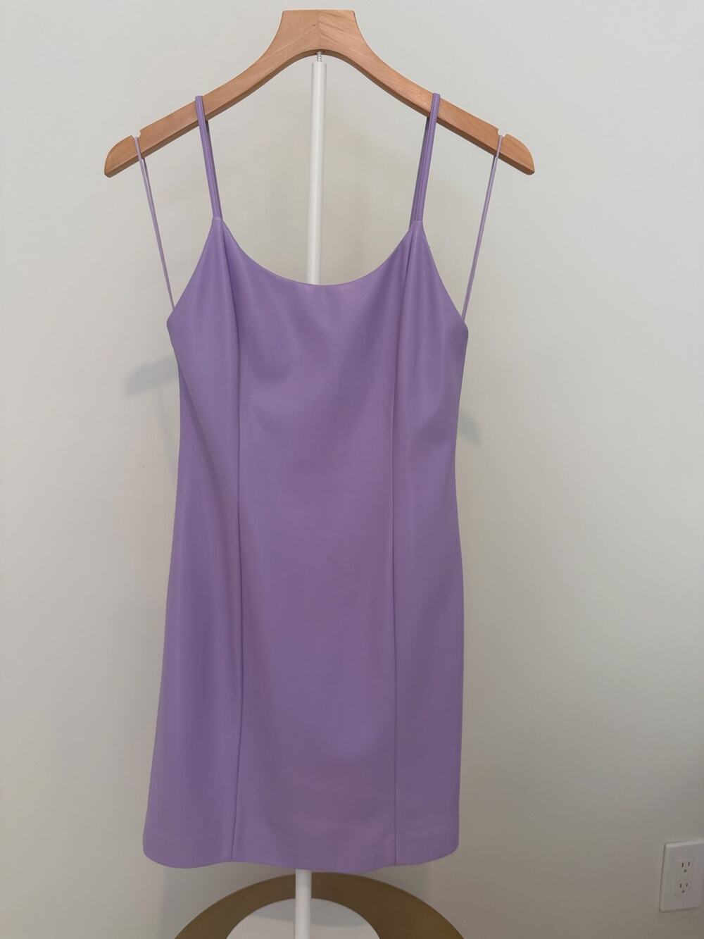 Alice + Olivia Nelle Lavender Vegan Leather Mini Dress Size 2